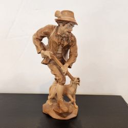 Holzschnitzerel FRANZ BARTHELS Oberammergau Carved Wood Figurine Statue Germany German 6"