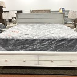 New King Storage Bed — CLEARANCE 