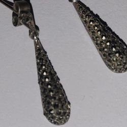 Vintage Sterling Silver Teardrop Earrings