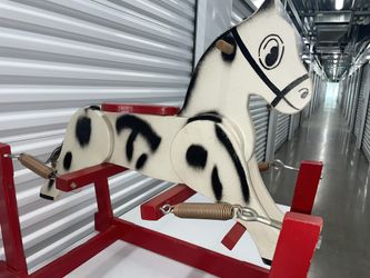 Delivery! Antique Wooden Ride On Rocking Horse Circa 1960! Delivery Available!