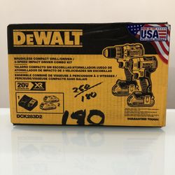  DEWALT 20-Volt MAX XR Cordless Brushless Drill/Impact Combo Kit 