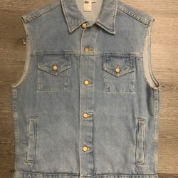2 American Apparel Denim Vests New Size M