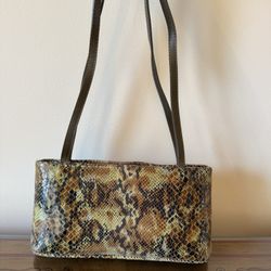 DRAMATIC PRICE DROP: VINTAGE, Immaculate, NEVER USED Top Quality Leather/Leather-lined Snakeskin Michael Rome By Besozzi Shoulder Bag Made In Italy