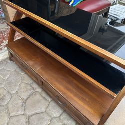 Glass And Wood TV Stand - FREE