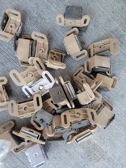 Tan Plastic and Metal magnetic door closer