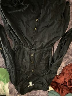 black button-up dress