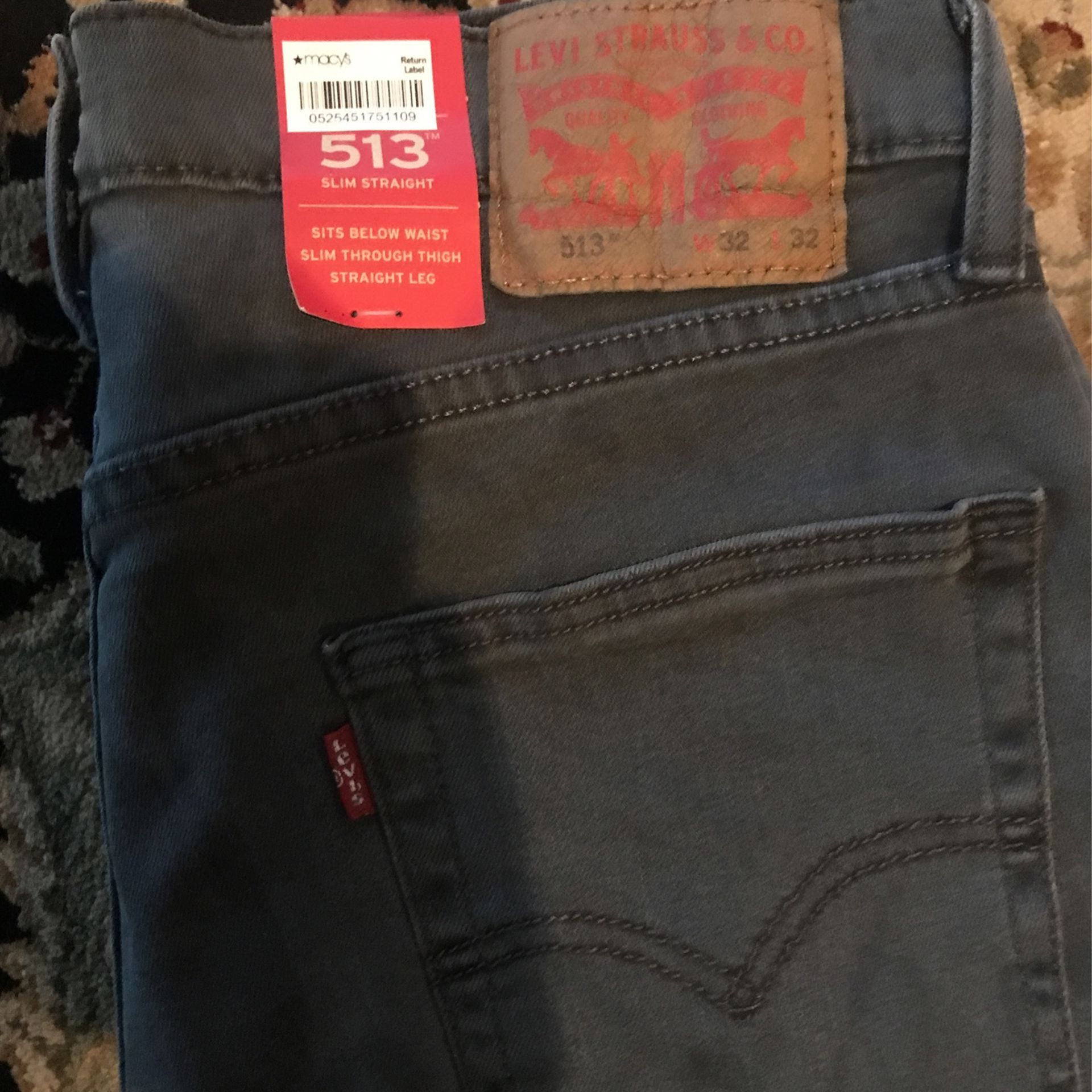 New Men’s Levi’s 513 Slim Straight Jeans 32x32