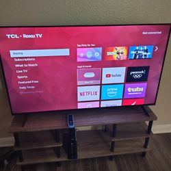 TCL Roku 55in Smart Flatscreen Tv  With Stand Original Box Included For TV(Read Description)
