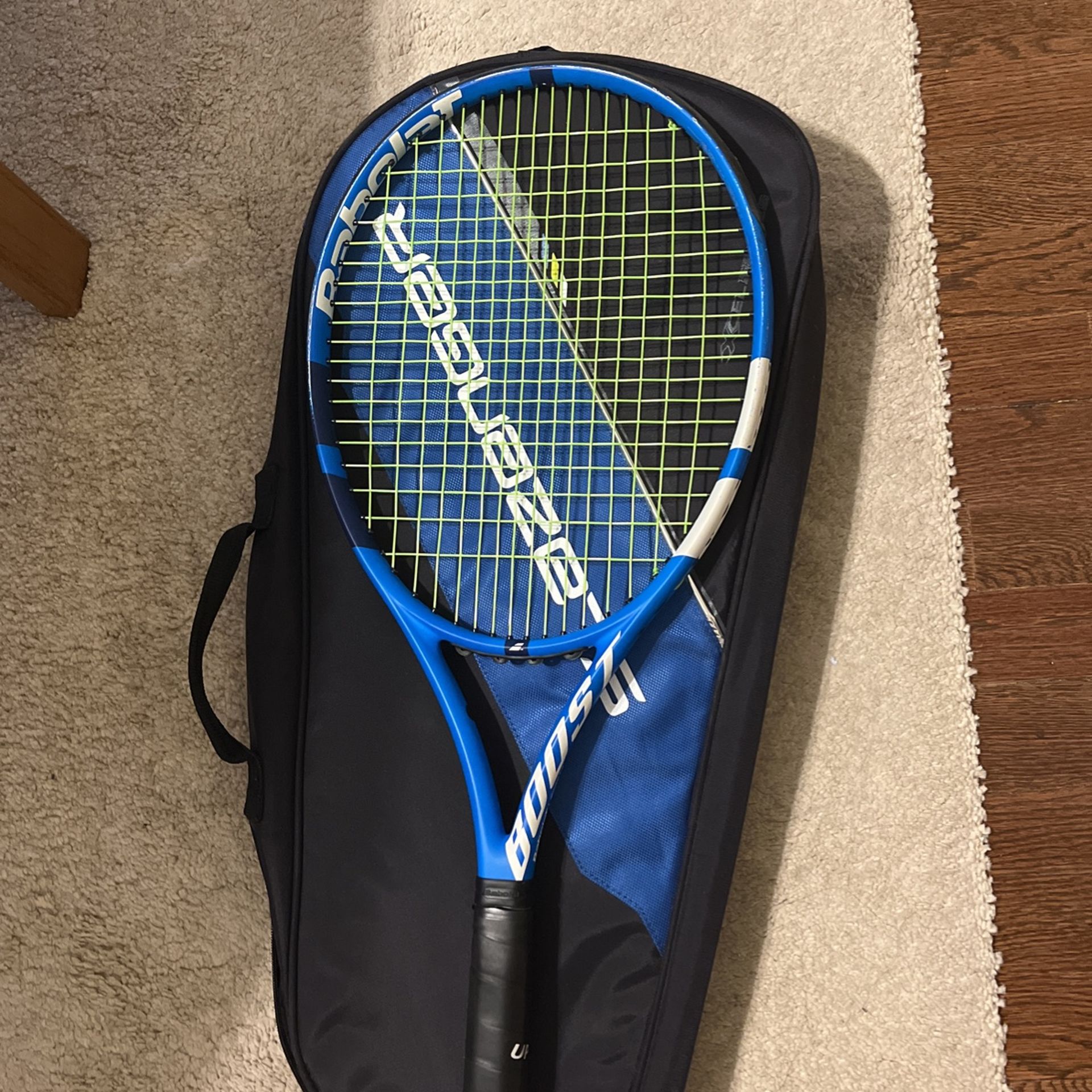 tennis bag and racket
