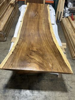 9 ft Live Edge Saman Slab Table - No. 13