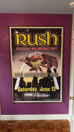 Rare Vintage Rush R30 Bus Shelter poster 48 X 72 Inches