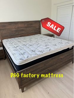 King size mattress pillow top 12”.     New mattress in a plastic sealed.     We offer same day delivery