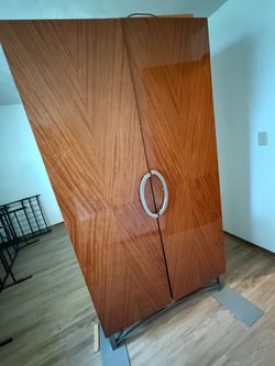 Large Wood Grain Wardrobe Armoire