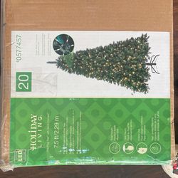 Christmas Tree And Skirt Bulbs And Decor 