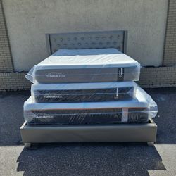 Brand New Queen Size Tempur-pedic Pro Adapt 2.0 Mattress And Box Spring In Plastic 