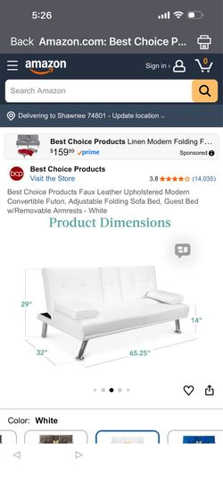 White futon couch