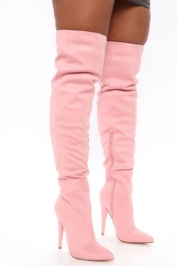 Fashion Nova Over The Knee Boot - Blush