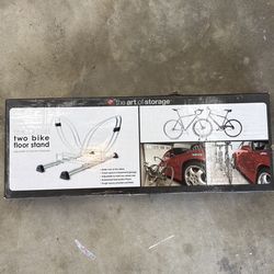 Two bike floor stand organizer and ceiling