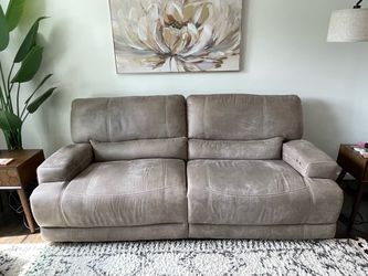 Reclining Sofa Couch Taupe/Brown