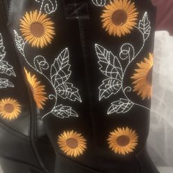 Sunflower Cowgirl Boots