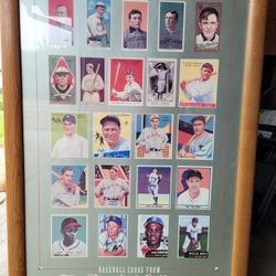 LEGENDS OF BASEBALL .Baseball Card The Burdick Collection .Original Hard Wood Framed( The MET)