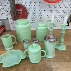 3 Boxes Full Of Excellent Condition Jadeite Glass 