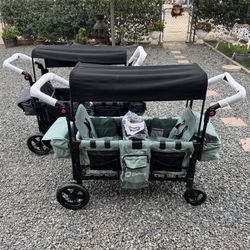 NEW Sekey Heavy Duty 2-Seat Wagon Stroller w/ Removable Canopy