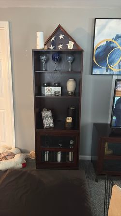 Cherry wood cabinet and Tv stand with glass doors