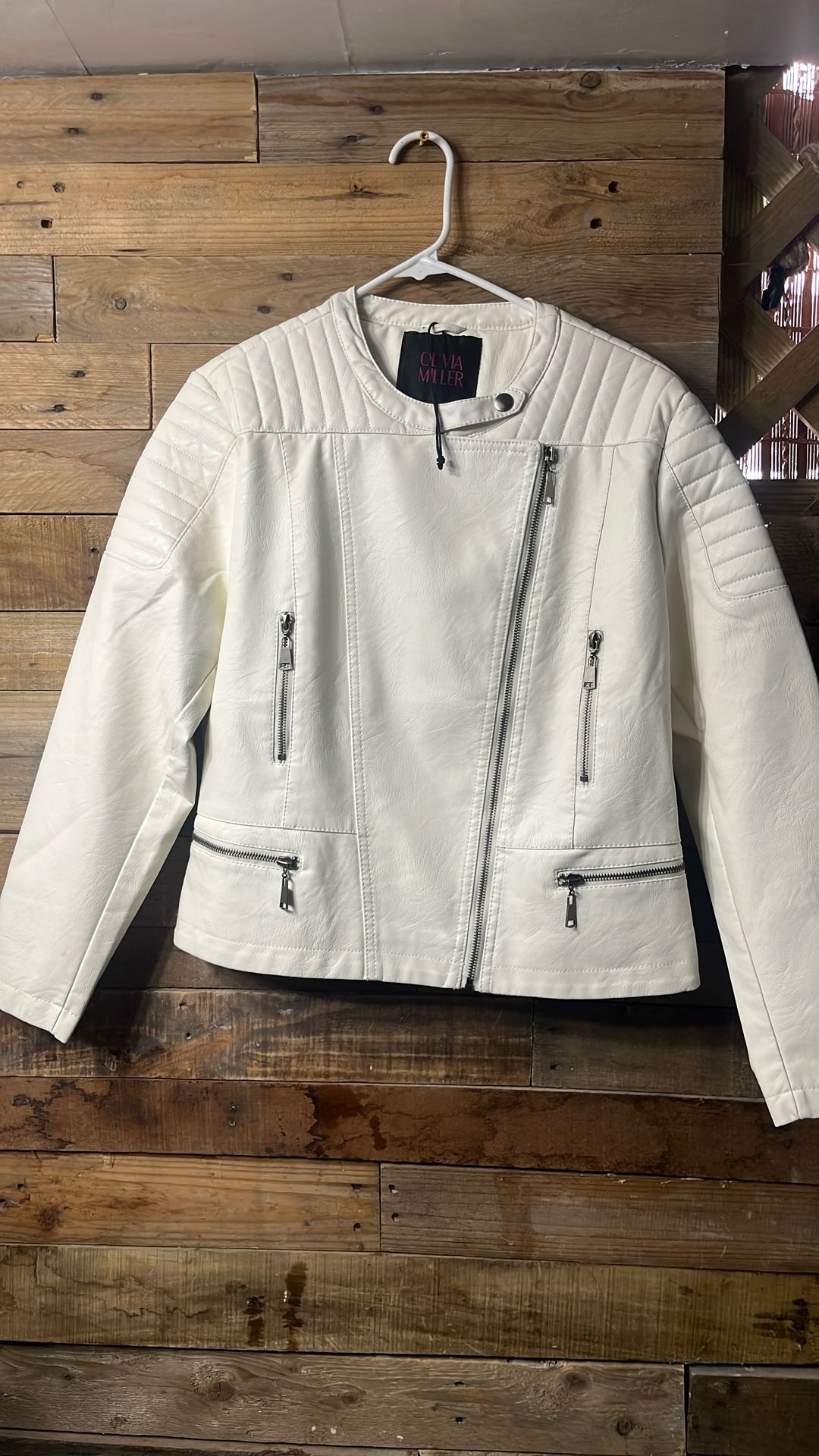 New White Faux Leather Jacket