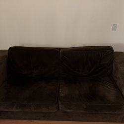 Brown Suede Couch w/ Fold Up Mattress for Sale!