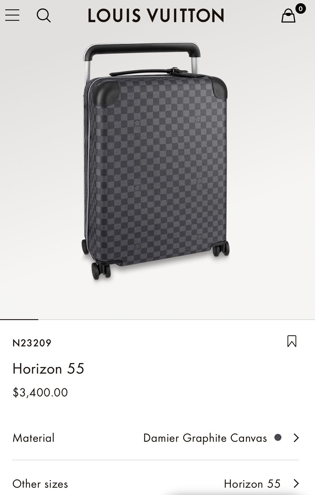 Louis Vuitton Horizon 55 Carry on Luggage - Damier Graphite