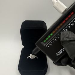 VVS1 Silver Engagement Ring Moissanite 1.0ct