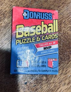 MLB Donruss 1989 Baseball Puzzle & Cards Sealed 8 Packs 15 Cards MVP each