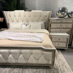 Velvet Bed Led Lights New Beige Bed Cream