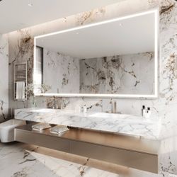 LED MIRROR 80 x 40 Touch Button Bathroom Vanity Mirror Switchable Color LED with Defogger 80x40