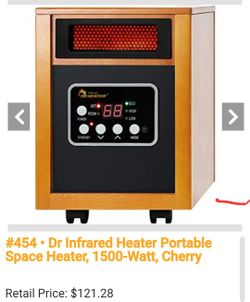 DR HEATER WITH REMOTE CONTROL VERY NICE WOODEN CABINET 