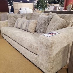 Luxury Upholstered Sofa With Accent Pillows