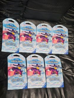 Disney Lorcana Winterspell Sleeved Booster Packs! New Factory Sealed! 7 Pack Lot