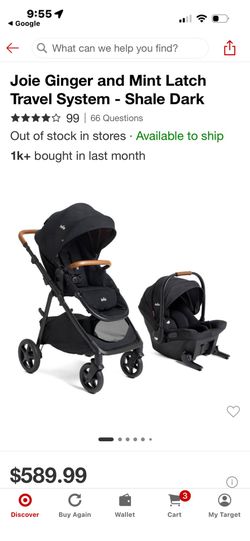 Brand new Joie Ginger & Mint LATCH Travel System