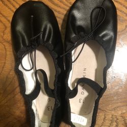 Black Leather Bottom Ballet Danskin Shoes Size 13