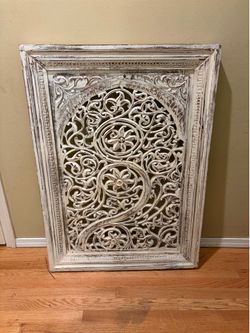 Decorative Hand-Carved Wood Wall Art