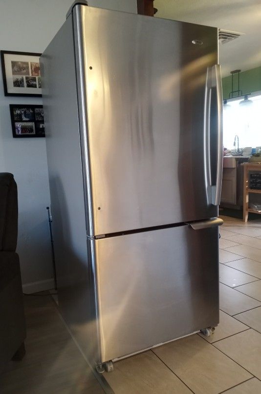 Amana Refrigerator, stainless steel