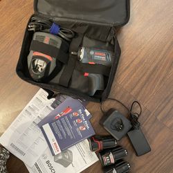 BOSCH PS21-2A 12V Max 2-Speed Pocket Driver Kit with 2 Chargers & 4 Batteries!