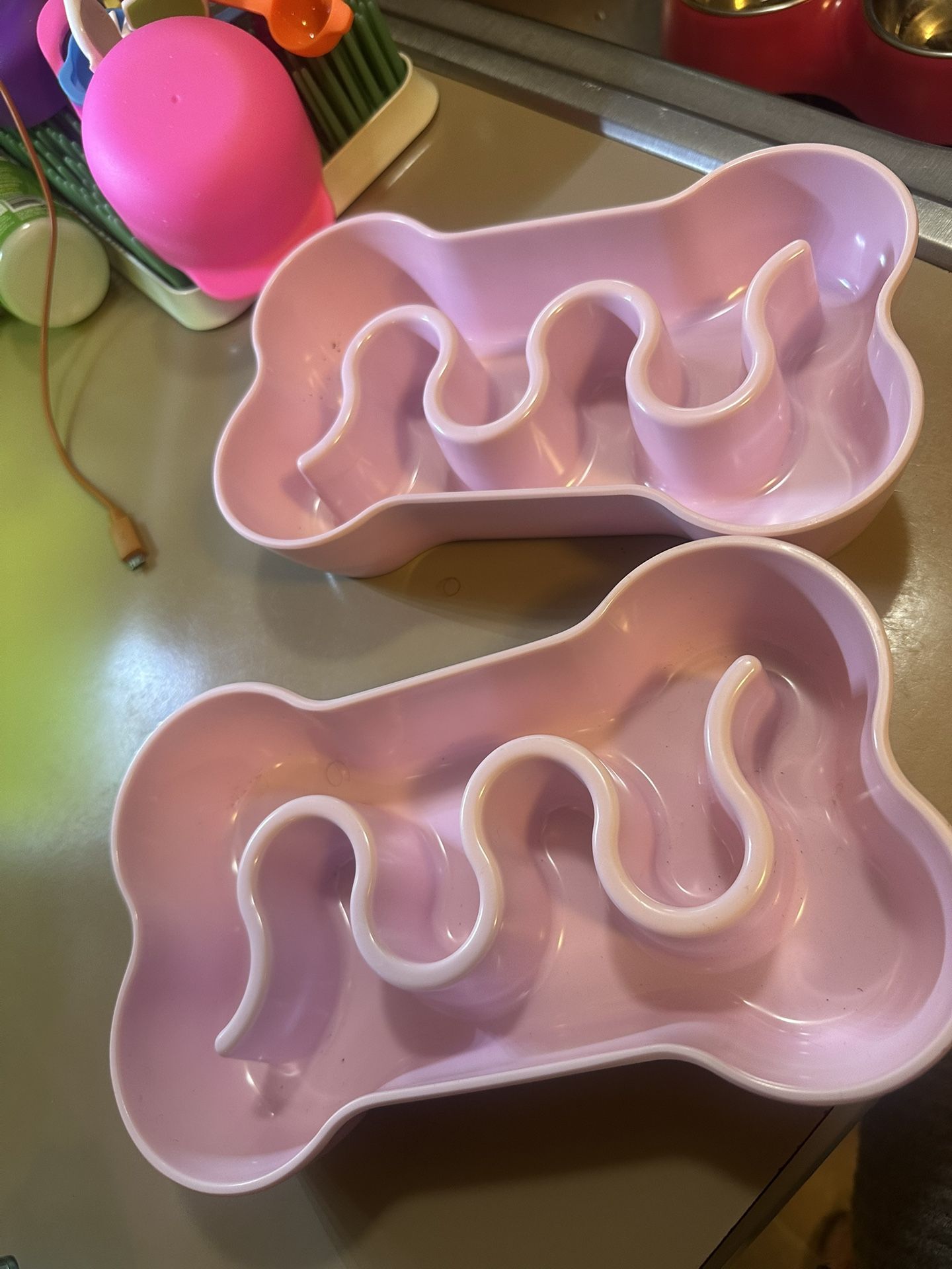 2 Slow Feeding Dog Bowls
