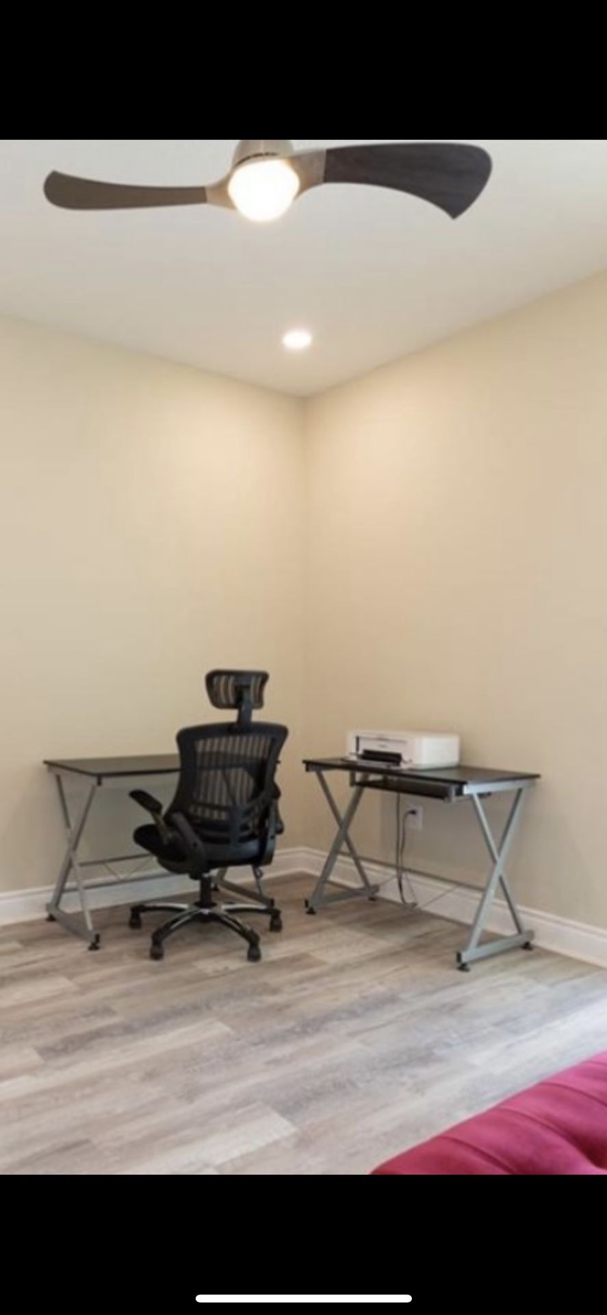 Two Desks And Lumbar Support Office chair 