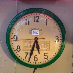 Vintage 1940’s Telechron Dr.Pepper Advertisement Clock