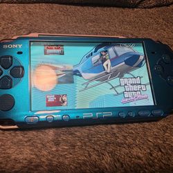 Playstation Psp 3000 Carnival Blue Mod--ded Video Game Console 