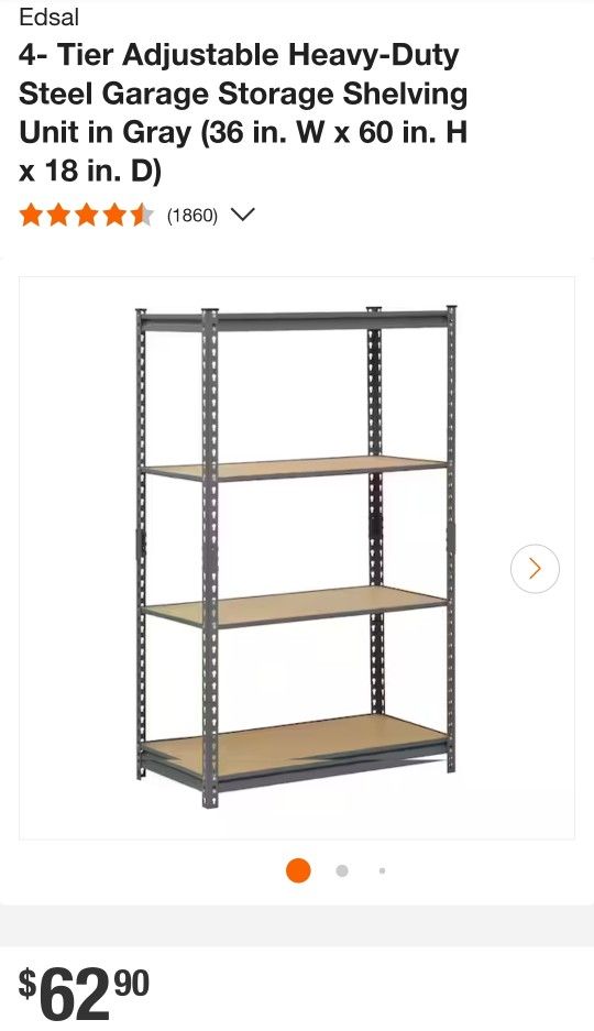 Edsal Heavy Duty Steel Garage Shelves