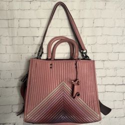 Coach 1941 Rouge 31 Bag Colorblock Quilting & Rivets in Dusty Rose
