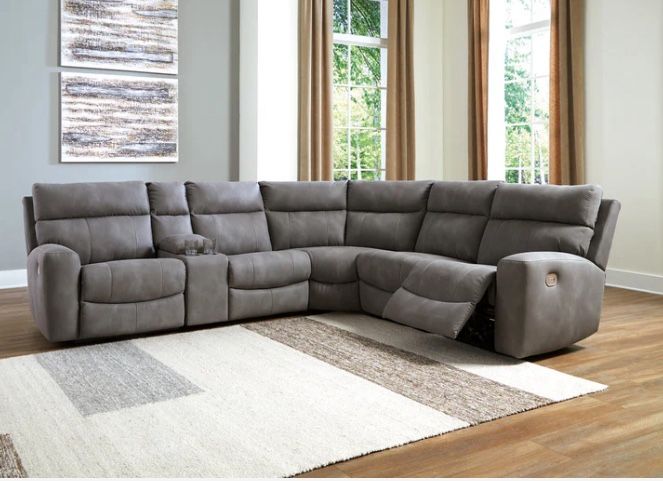 CYBER MONDAY 10% Off ! POWER RECLINING SECTIONAL 3 recliners Grey USB ports storage console adjustable headrests $2,799 DELIVERED (was $4,299)